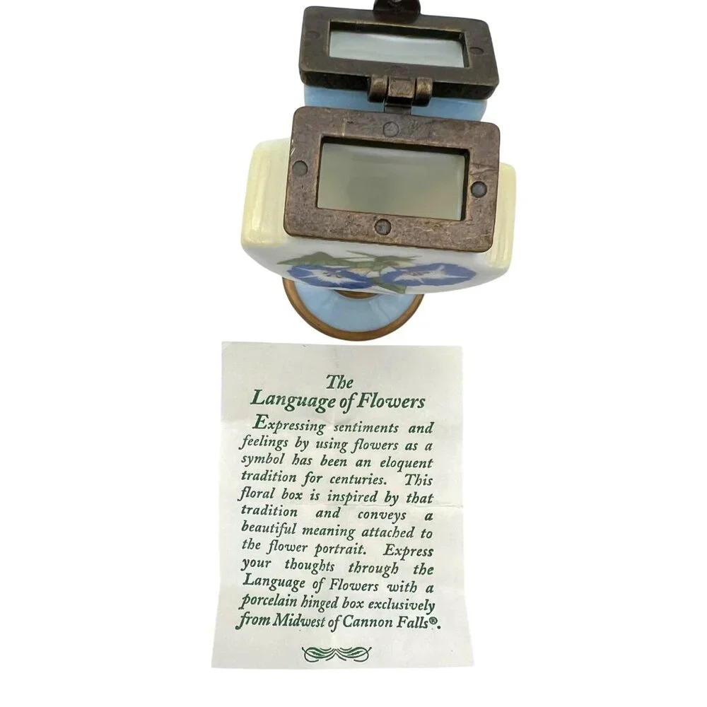 Vintage Ceramic Morning Glory Hinged Trinket Box Midwest Of Cannon Falls - Picture 4 of 9